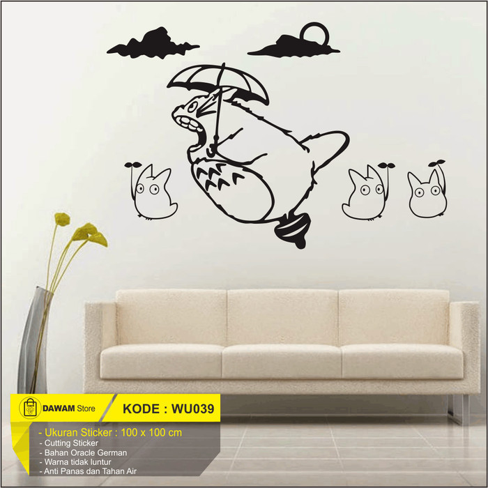 CUTTING STICKER DINDING WALL STICKER DEKORASI RUMAH TOTORO RAIN