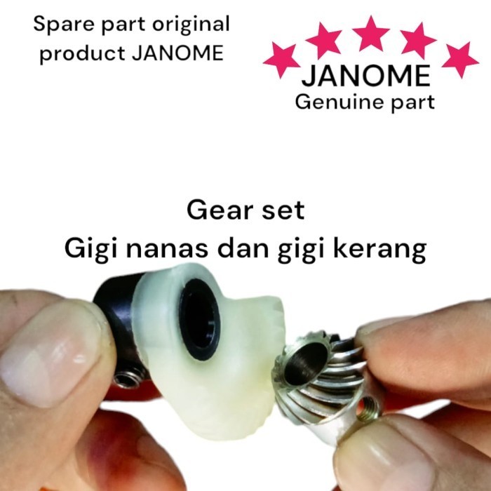 

Terlaris JANOME GENUINE PART Gear set gigi kerang dan gigi nanas Mesin Jahit Janome SALE