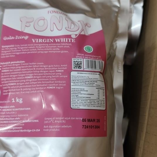 

Fondx Fondant Virgin White Gula Hias Dekor 1 Kg Kemasan