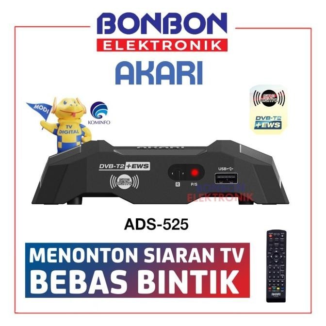 Akari Set Top Box ADS-525 Digital TV Receiver STB DVB-T2 + EWS ADS525