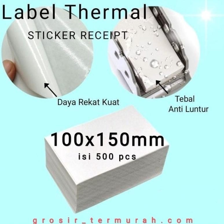 

Berkualitas Kertas Thermal Label Lipat Barcode 100X150 A6 Isi 500 Pcs Viral
