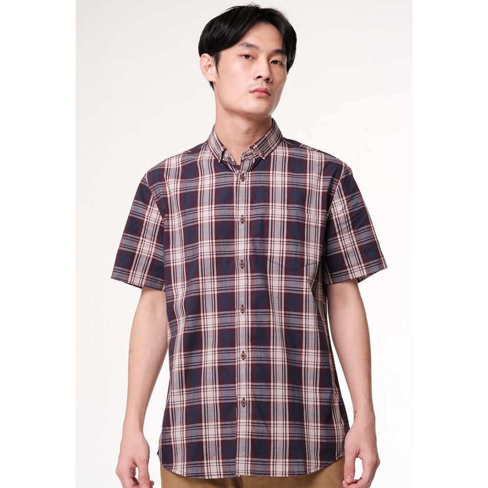 MOC Kemeja Lengan Pendek Pria TIAMO BESTBUY-MAROON