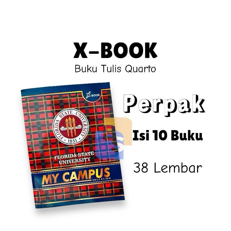 

Premium Buku Tulis X-Book Campus 38 Lembar Kwarto Pendek A5 - 10 Buku Gratis Ongkir