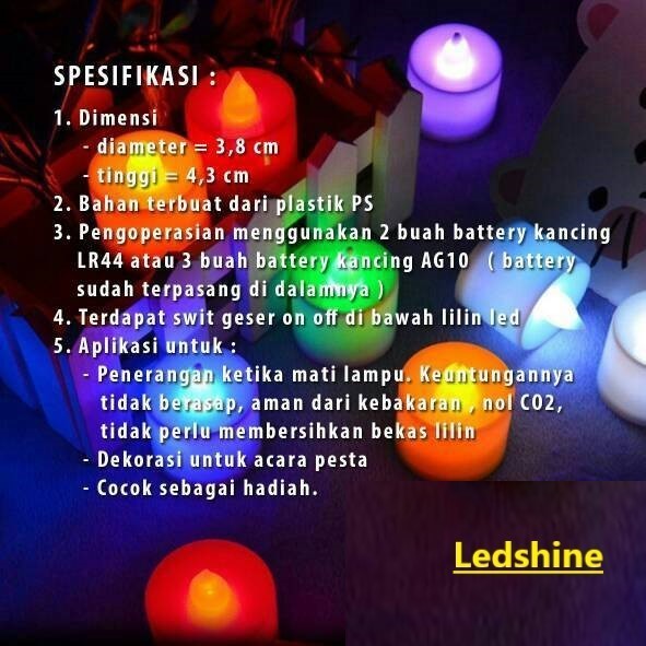 SALE LILIN LED/LED LILIN ELEKTRIK/ELECTRIC CANDLE - MERAH