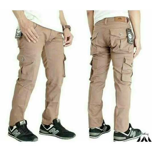 Celana Panjang Cargo Pria/ Celana Panjang Pria Kantong Samping