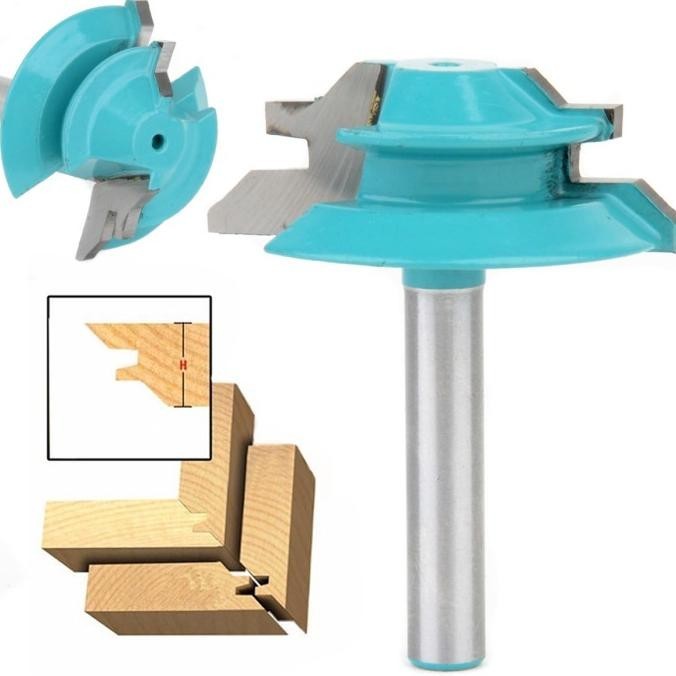 Mata Profil Sambungan Siku Lock Miter Router Bit 45 Degree 38mm *MPM18