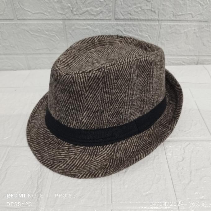 Topi Fedora Hat Wol Pria Wanita Import