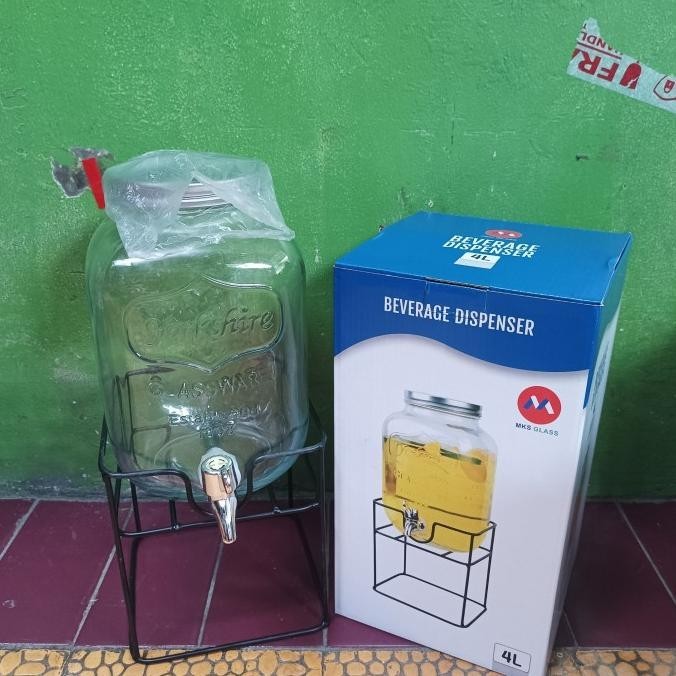 Dispenser Kaca 8L/ Dispenser Jus/ Glass Water Jug/ Water Tank