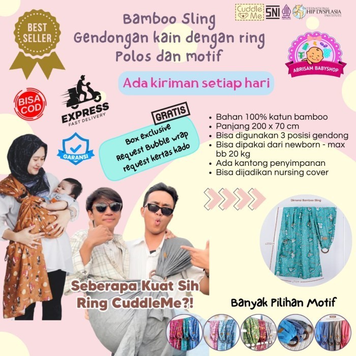 Cuddle me ring sling gendongan bayi kain ring sling cuddle me