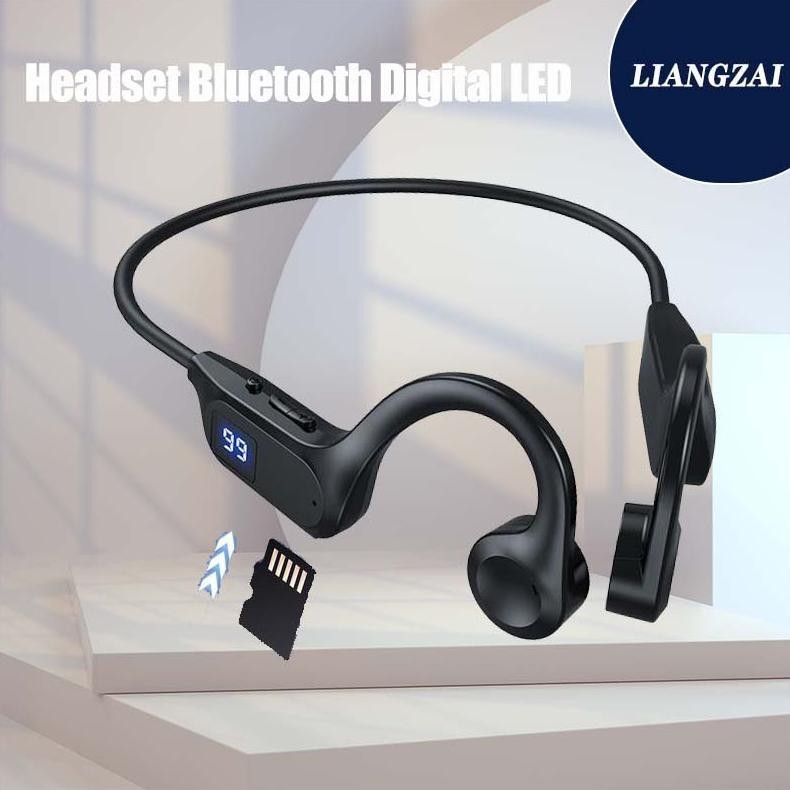 (NEW) Model Baru Konduksi Udara/mp3 headset memory card/Earphone Bluetooth Nyata/Kenakan di leher be
