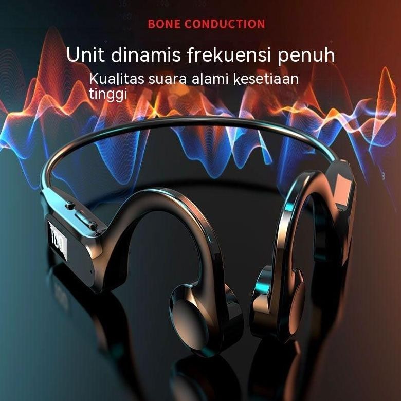 (NEW) Mp3 headset memory card/Earphone Bluetooth Nyata/Kenakan di leher belakang/Olahraga/Permainan/