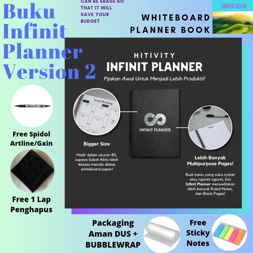 

BACK TO SCHOOL BUKU WHITEBOARD NEW INFINIT PLANNER HITIVITY / WHITEBOARD PLANNER JURNAL / BUKU PLANNER HARIAN / JURNAL AGENDA PLANNER KERJA YANG BISA DIHAPUS VERSI 1 DAN 2