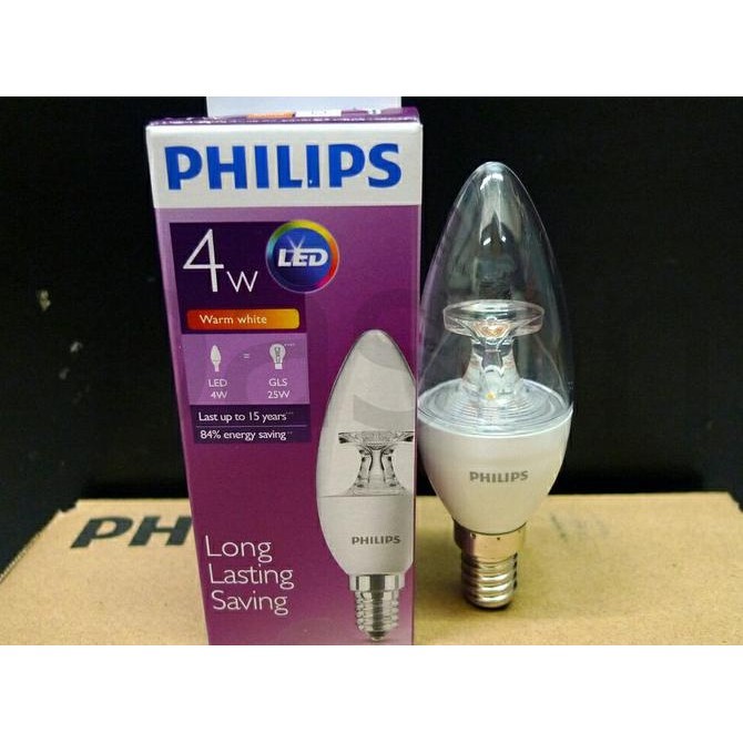 Lampu led candle Philips 4 watt ( E14/kuning )