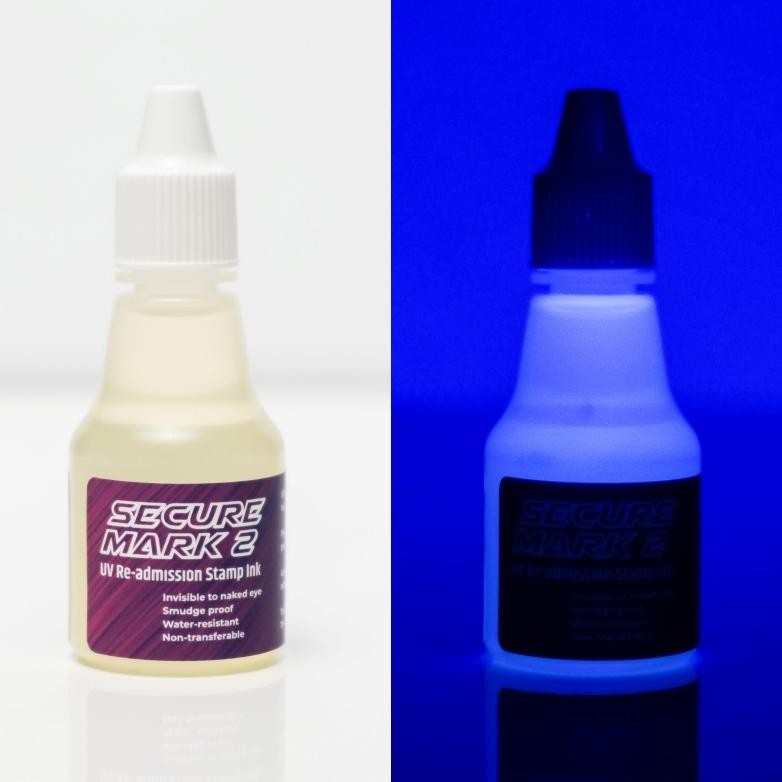 

BACK TO SCHOOL SECURE MARK 2 - TINTA STEMPEL UV INVISIBLE INK PERMANEN, ANTI AIR KE TANGAN - KONTROL TANDA MASUK PENGUNJUNG ACARA VENUE