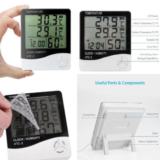 Alat Cek Suhu Ruangan Digital / HTC 2 Higrometer Termometer Temperatur