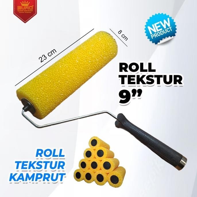 Roll Cat Tekstur Motif Kamprot Roll  9 Inch Texture Roller Paint
