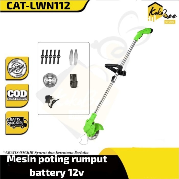 MURAH Mesin potong rumput baterai 12 volt - Cordless brush grass trimmer