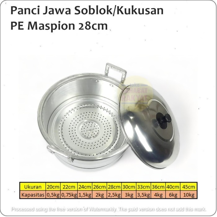 Panci Soblok/Kukusan/Steamer Jawa Pe 28 Maspion