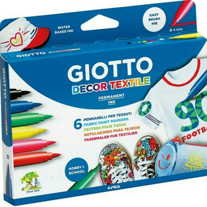 

GIOTTO DECOR TEXTILE PERMANENT INK ISI 6 PCS