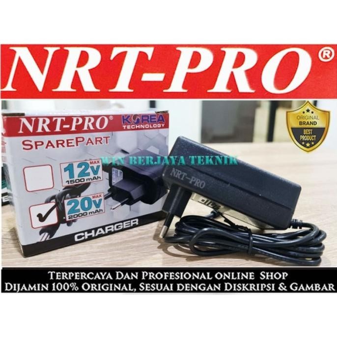 Nrt Pro Charger Bor Cordless 20 Volt / Cas Mesin Bor Baterai 20 V