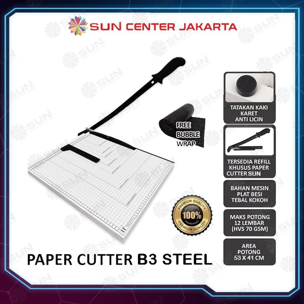 

READY >> PAPER CUTTER A3 / A3+ / B3 ( ALAT POTONG /MESIN PEMOTONG KERTAS HVS, STICKER, DOS, PVC ID CARD, YELLOW BOARD, ART PAPER, VINYL. BONTAX CAMEL, KERTAS FOTO A5 A4 F4 B4 GLOSSY SILKY GLOSSY PHOTO PAPER A3)