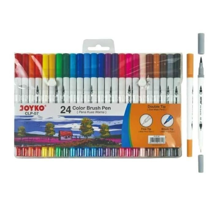 

Brush Pen Joyko 24 Warna CLP-07 ( Dua Mata Pena ) Joyko CLP-07 Set 24