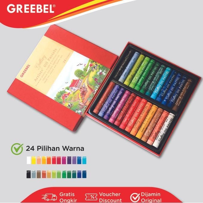 

GREEBEL Crayon Krayon ARTIST OIL PASTEL(24 Warna)untuk Anak non toxic