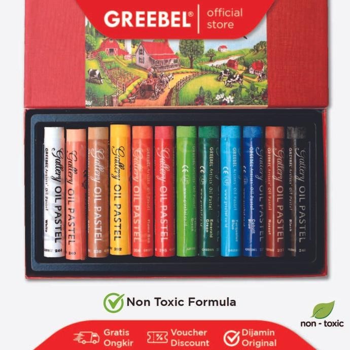 

GREEBEL Crayon Krayon ARTIST OIL PASTEL (12 Warna)untuk Anak non toxic