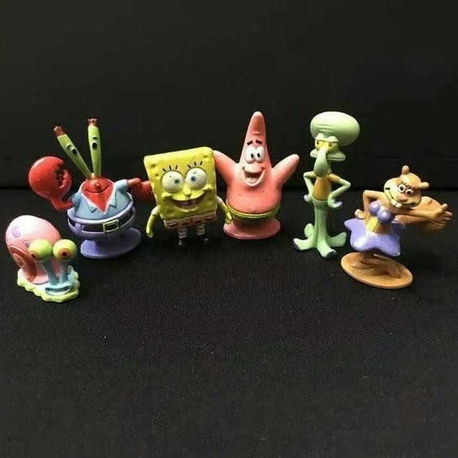 Action Figure Spongebob Squarepants 6 Pcs Set / Topper Kue Spongebob