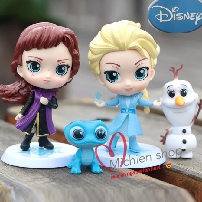 Figure Frozen 2 Chibi Elsa Anna Olaf Isi 4Pcs