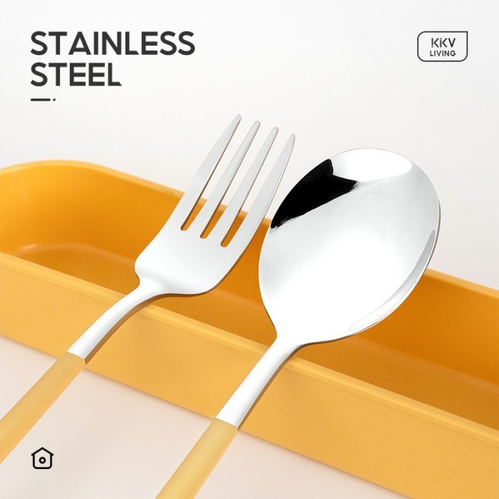 SALE KKV ALBA SOL SET PERALATAN MAKAN DENGAN KOTAK TEMPAT SENDOK GARPU