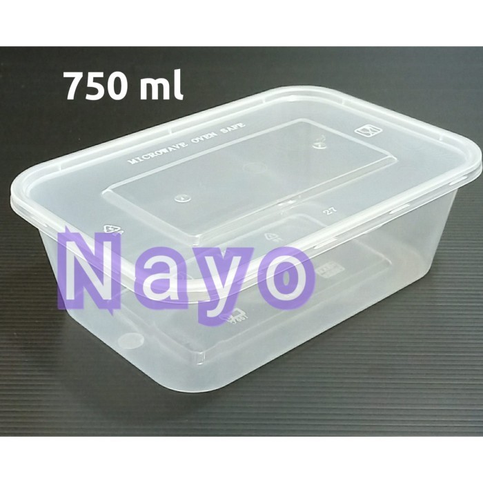 SALE KOTAK MAKAN PLASTIK THINWALL 750ML WARNA RANDOM (25PCS)