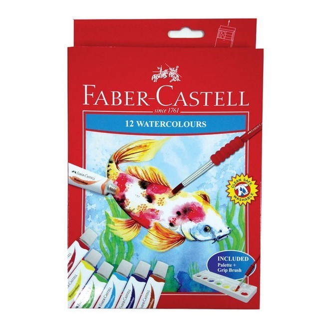 

CAT WATERCOLOUR 12 COLOUR 12ML FABER CASTELL 油漆