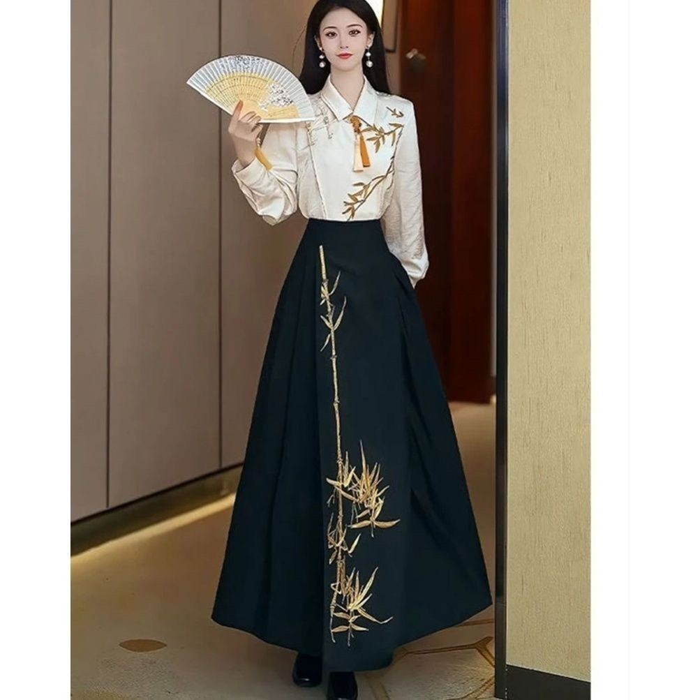 Rok Bordir Tiongkok untuk Pria dan Wanita,  Baru, Baju Hanfu Ditingkatkan untuk Pria dan Wanita