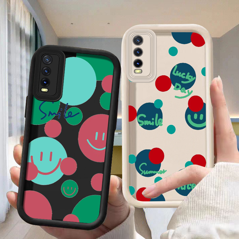 Wajah Tersenyum soft silicon case cesing kesing casing untuk Vivo Y21 Y21A/S/E Y22 S Y27 Y33 Y30 i Y