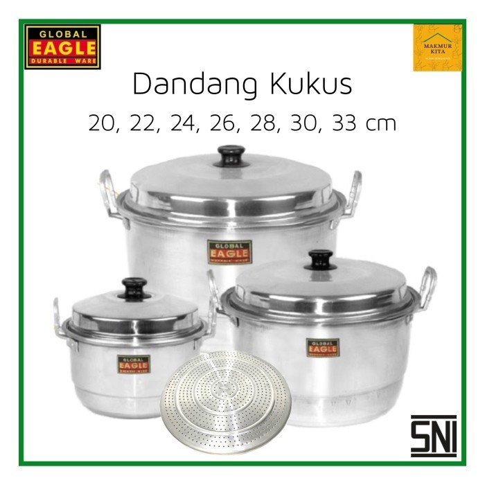 Panci Dandang Kukus Aluminium Eagle / Langseng / Kukusan / Steamer