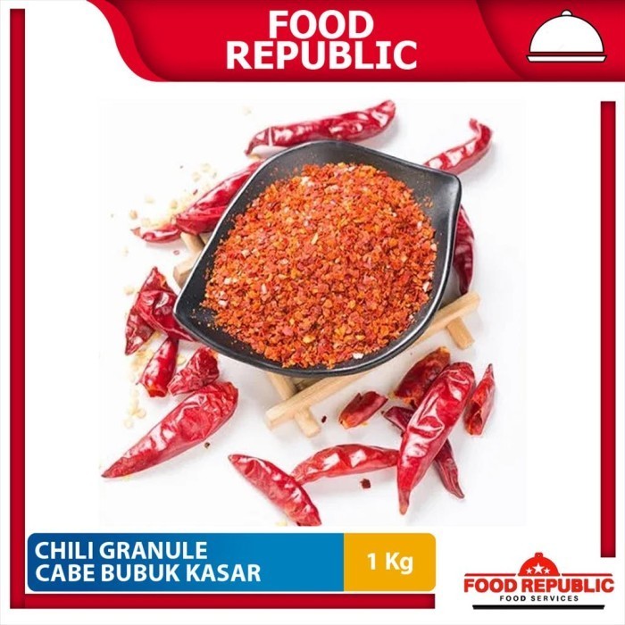 

Chili Granule 1 Kg / Cabe Bubuk Kasar / Cabe Granules Halal