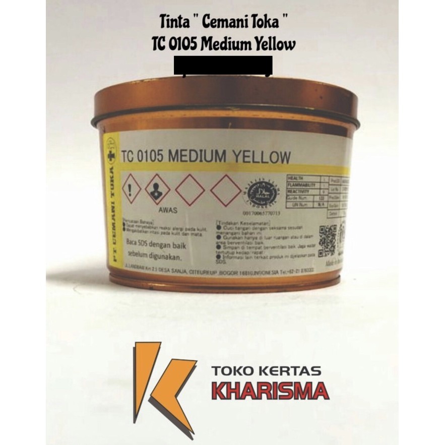 

Tinta Cetak , Cemani Toka , TC 0105 Medium Yellow