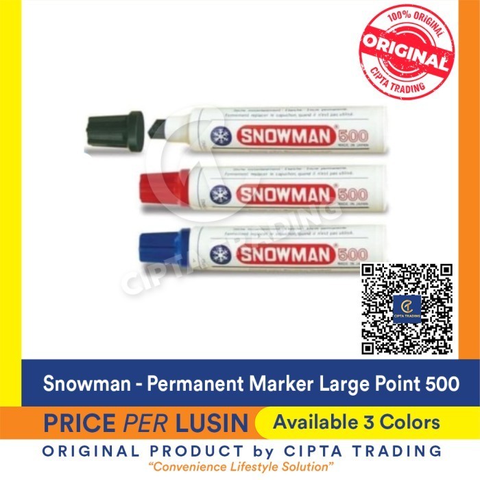 

Permanent Marker - Snowman - Large Point 500 Per Dozen