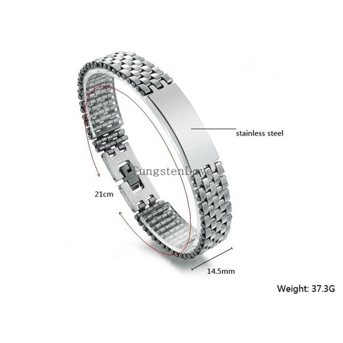 Haf Gelang Rantai Titanium Plat Polos Pria Cowok