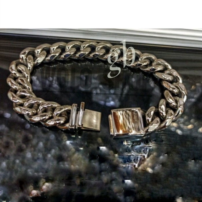 Haf Gelang Titanium Rantai Pria Polos