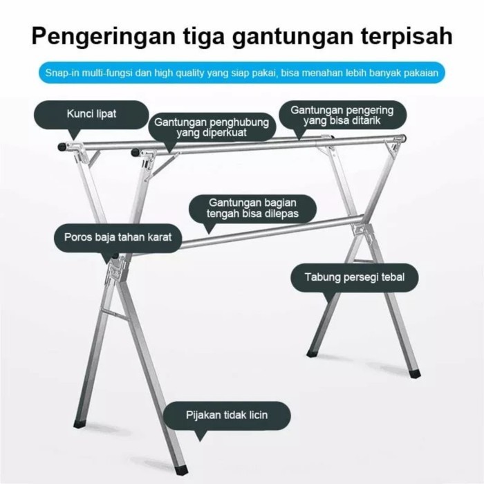JEMURAN BAJU BAYI JEMURAN BAJU LIPAT STAINLESS STEEL JEMURAN PAKAIAN ANTI KARAT