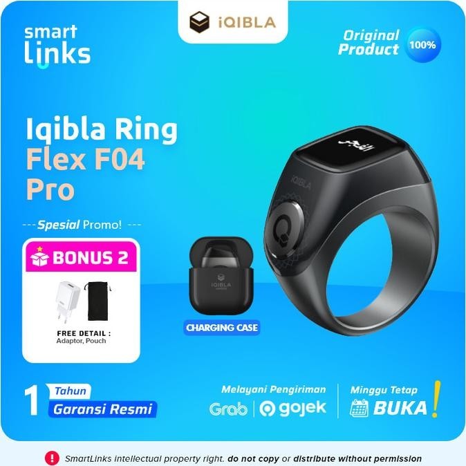 iQibla Zikr F04 Smart Ring Flex F04 PRO Cincin Tasbih Digital .
