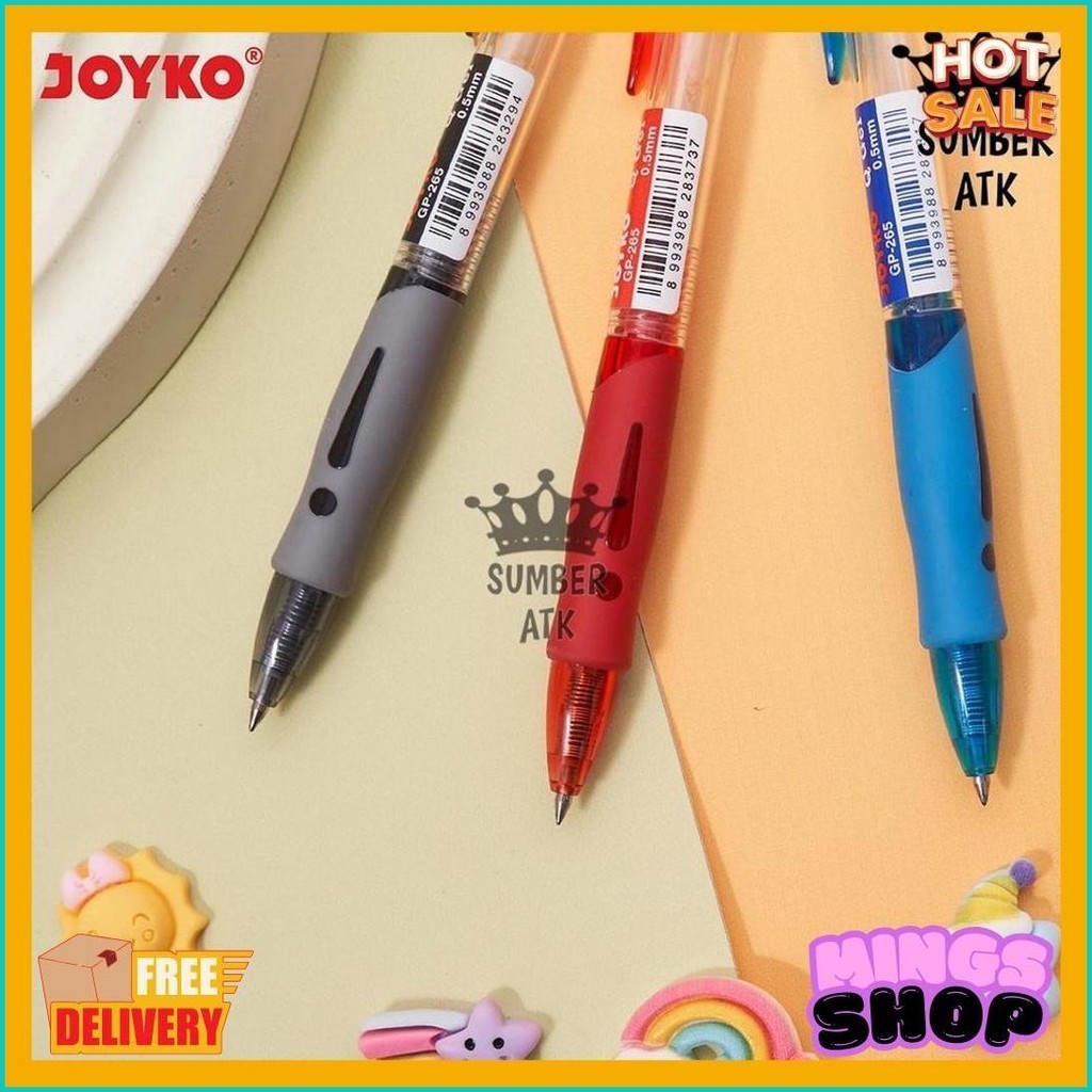 

Gel Pen Joyko Gp-265 Black / Blue / Red Q 1 Lusin / 1 Box / 12 Pcs Gel 0.5 Mm Pulpen Pena Mirip K-1 (6.6)