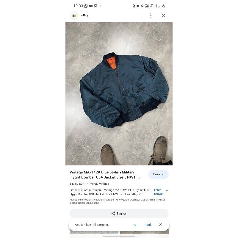 jaket bomber vintage brand alpha industries