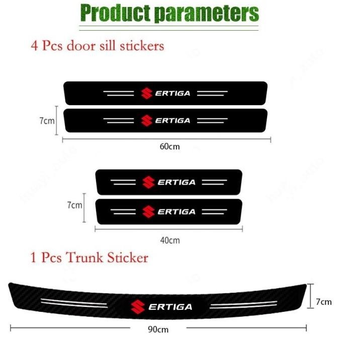 Premium SUZUKI ERTIGA Carbon 3D Door Sill Plate Guard Pelindung Pijakan Injaka High Quality