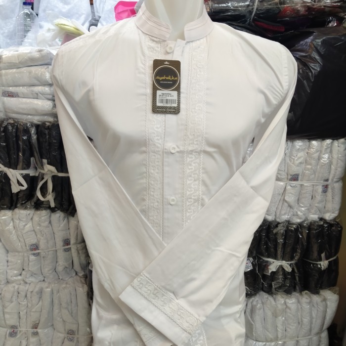Baju Koko Syahdika Dewasa Putih Lengan Panjang