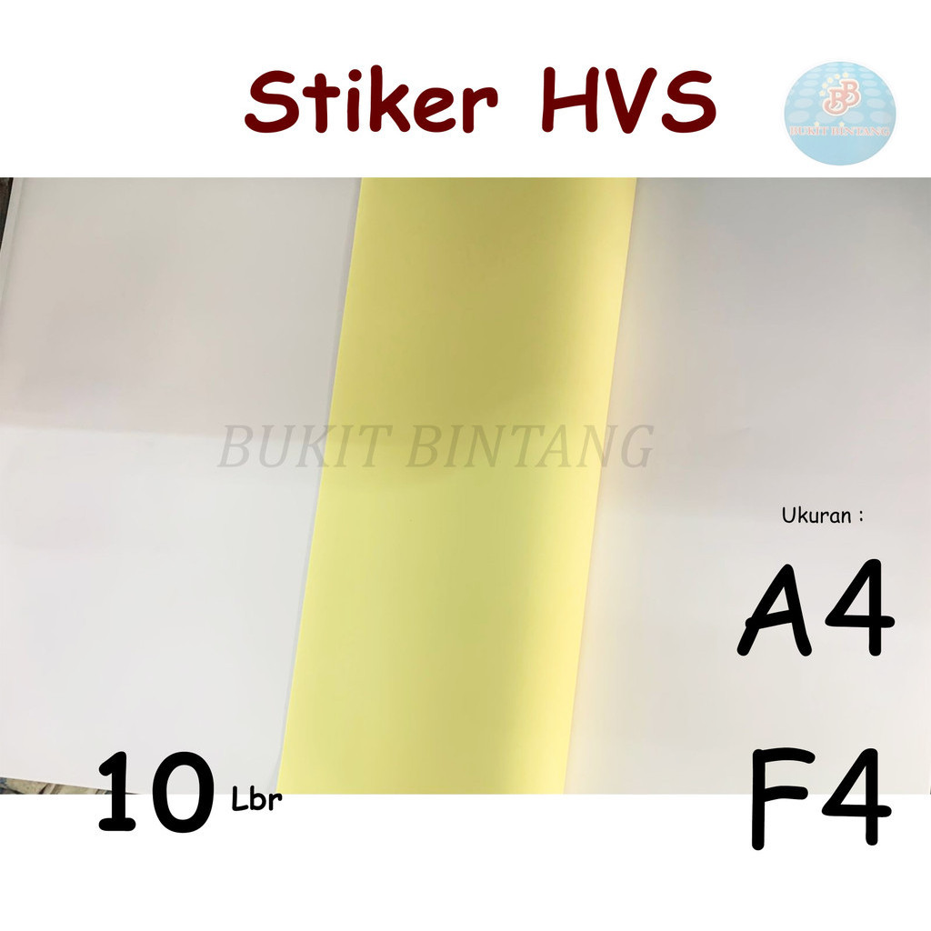 

Stiker HVS Doff / tidak kilat Uk A4 / F4 , Isi 10 Lembar