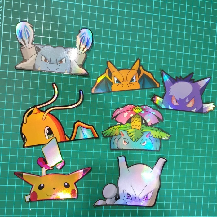 

Sticker Hologram Anime - Besar - Pokemon - 7pcs