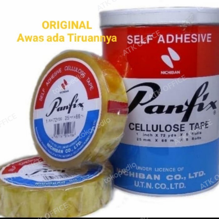 

Selotip Panfix 1 inch 72 yard 1Kaleng 6Roll Cellotape Original